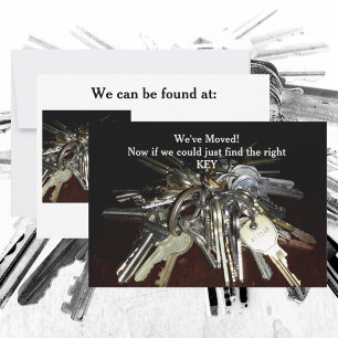 We've Moved Keys Humourous Flat Card