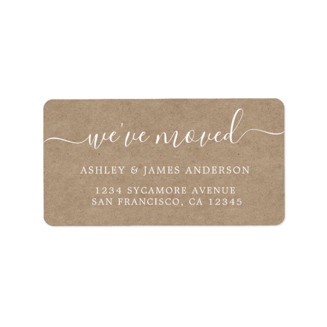 We've Moved Kraft Paper New Address label (Front)