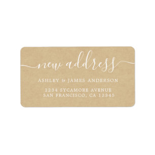 We've Moved Kraft Paper New Address label