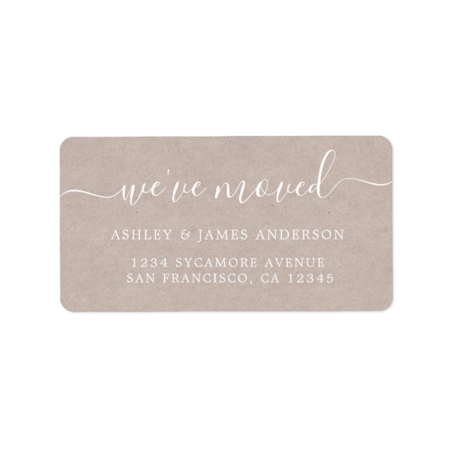 We've Moved Kraft Paper New Address label (Front)