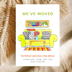 We've Moved l Colourful Watercolor New Home Addres Announcement