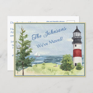 We've Moved Lighthouse Water Budget   Postcard