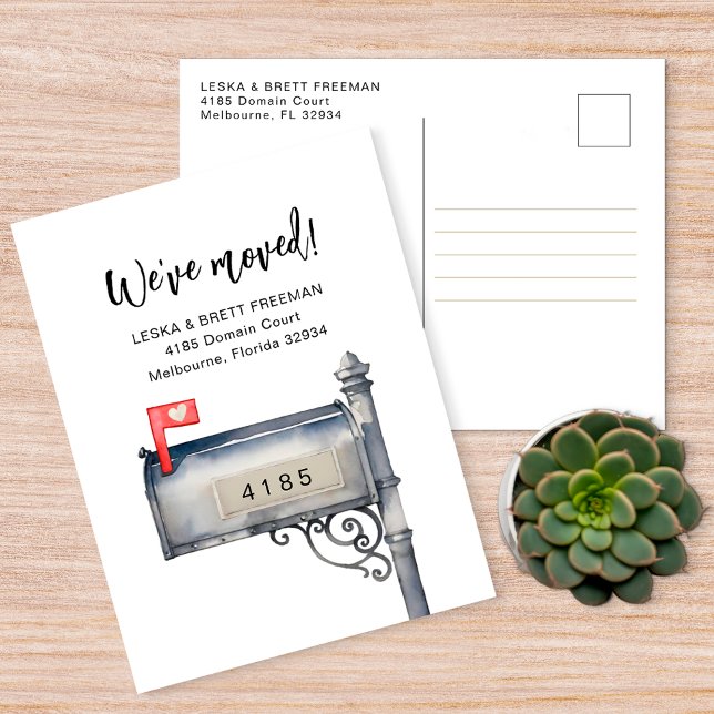 We've Moved Mailbox Moving Announcement  Postcard (We've Moved Postcard)