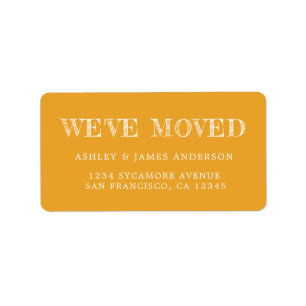We've Moved Mellow Yellow New Address label