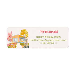 We've Moved Mid-Century Modern Fall Colors Address Return Address Label