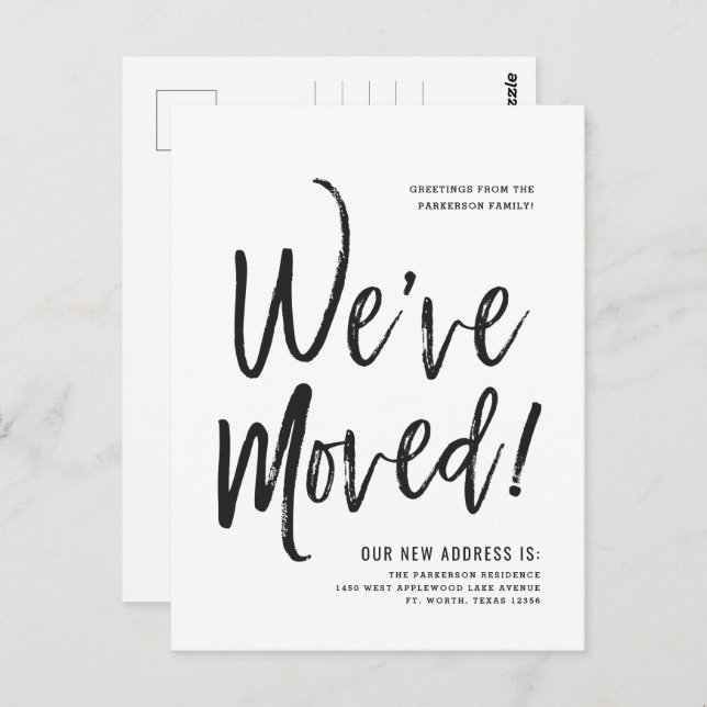 We've Moved | Minimal New Address Postcard (Front/Back)