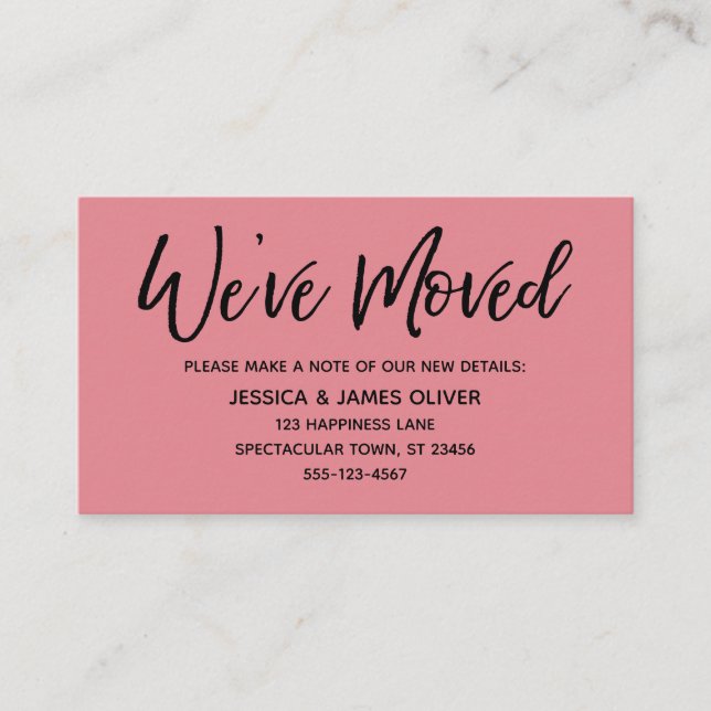 We've Moved Modern Handwriting Strawberry Ice Card (Front)