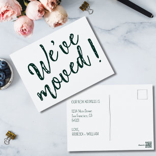 We've Moved Modern Handwritten Script  Postcard