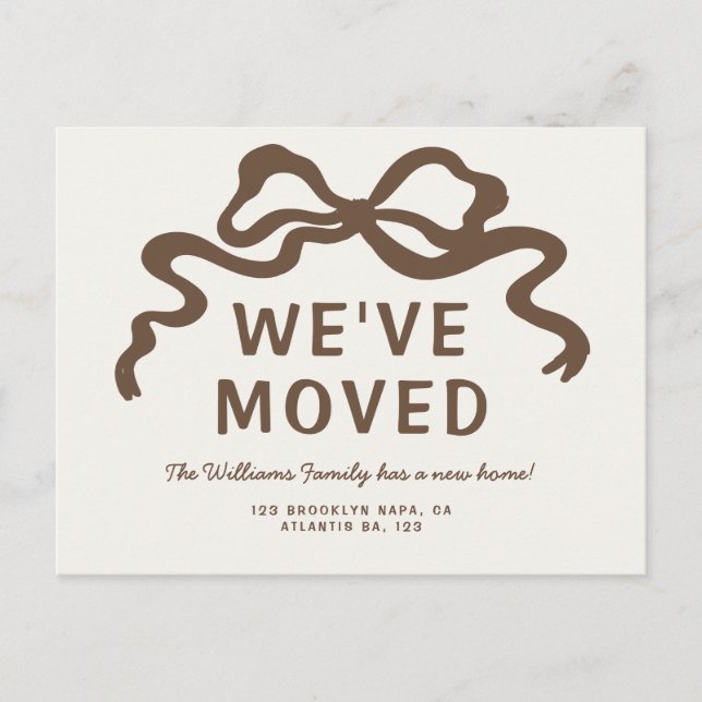 We've Moved Moving Announcement Cream Postcard (Front)
