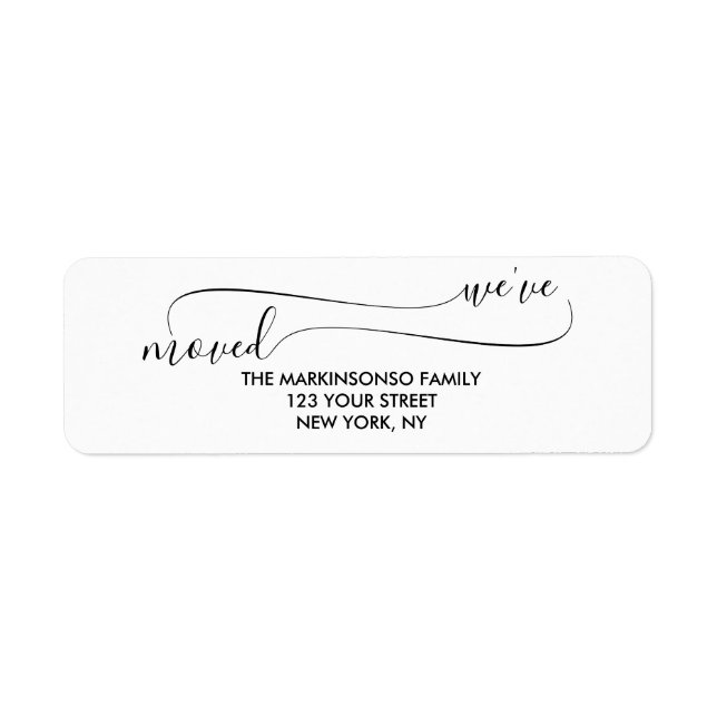 We've Moved Moving new address Return Address Label (Front)