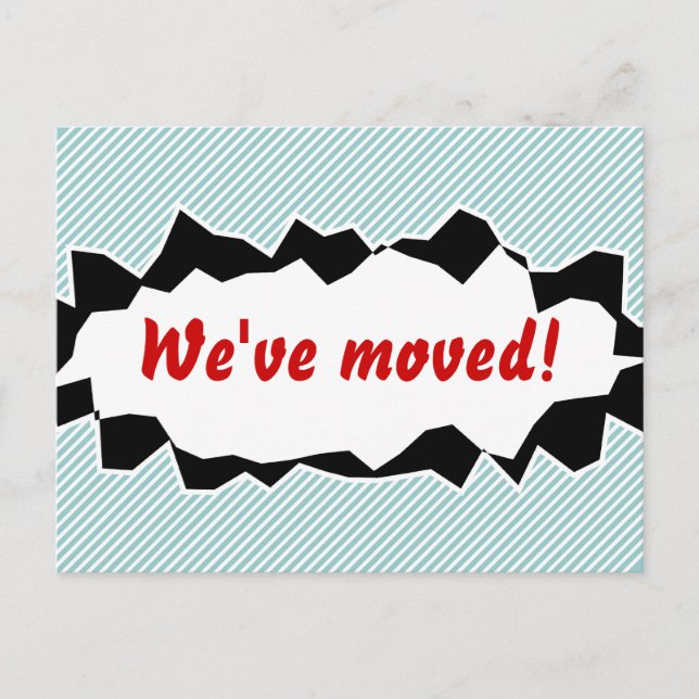 We've moved moving postcards | ripped paper (Front)