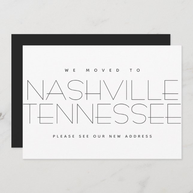 We've Moved Nashville Tennessee Modern New Home Announcement (Front/Back)