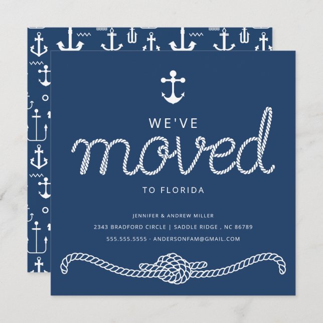 We've Moved Nautical Anchor Moving Announcement (Front/Back)