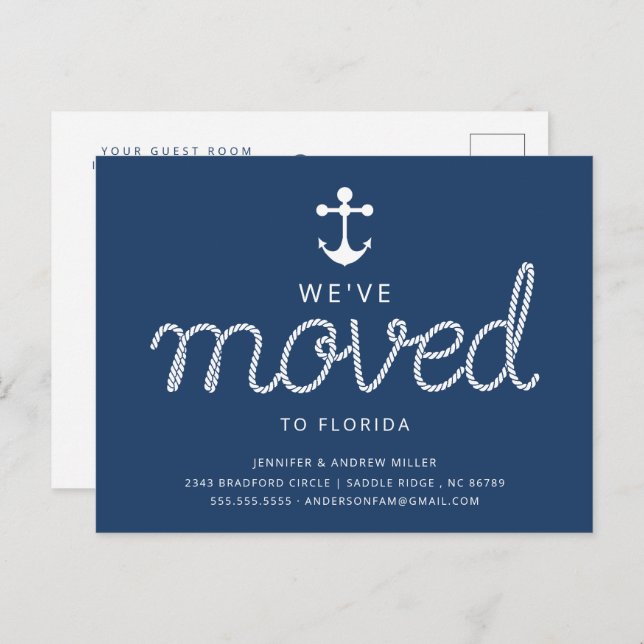 We've Moved Nautical Anchor Moving Announcement (Front/Back)