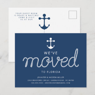 We've Moved Nautical Anchor Moving Announcement Postcard