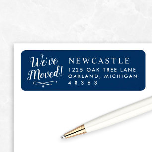 We've Moved Navy New Home Elegant Return Address Return Address Label