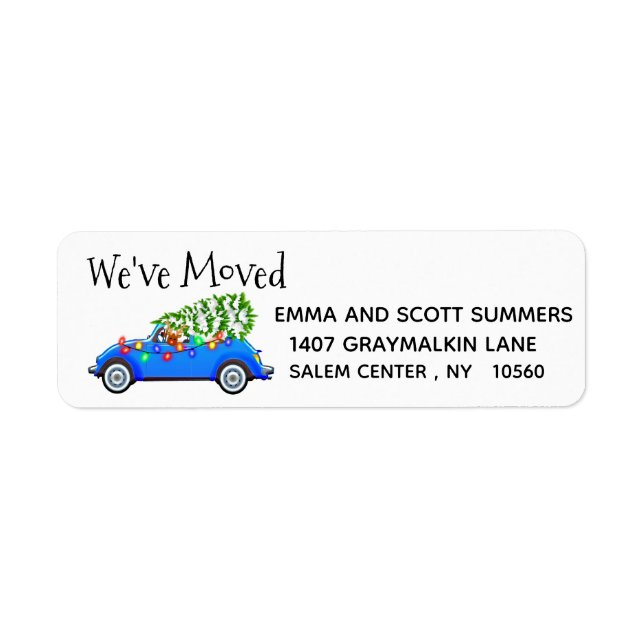 We've Moved New Address Announcement Christmas Return Address Label (Front)