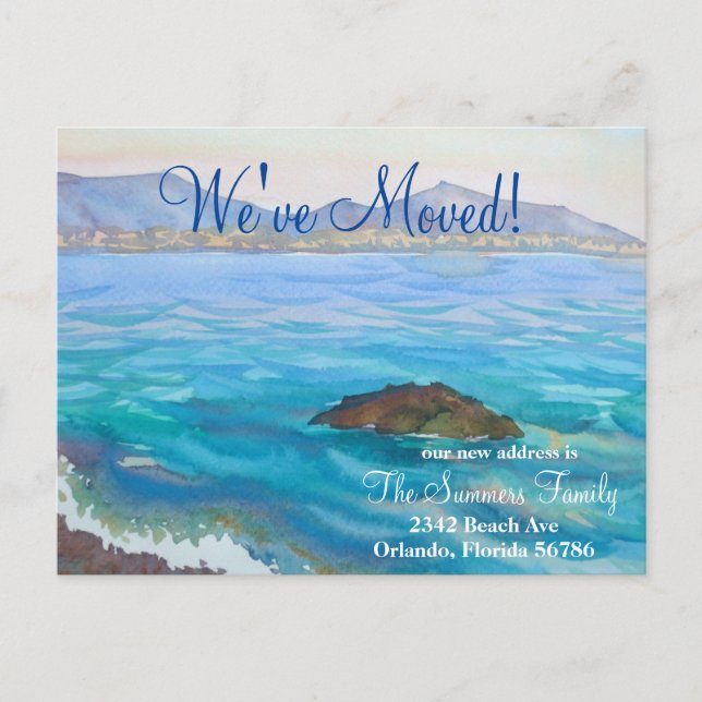We've Moved New Address Announcement Seascape Postcard (Front)