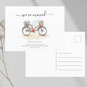 We've Moved New Address Bicycle Moving Announcement Postcard