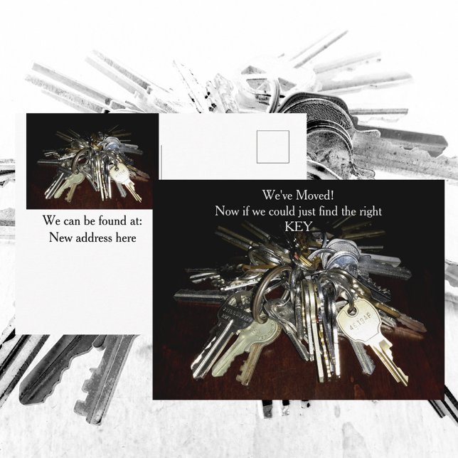 We've Moved New Address Funny Keys Postcard (Creator Uploaded)