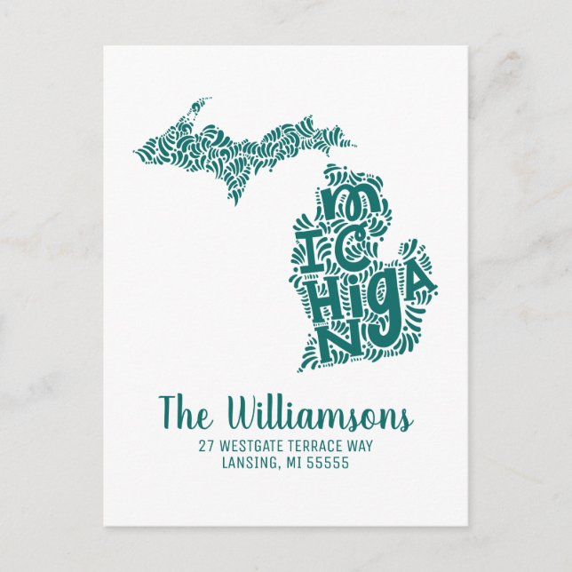 We've Moved | New Address | Michigan Postcard (Front)