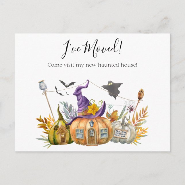We've Moved New Address Notice Moving Halloween An Announcement Postcard (Front)