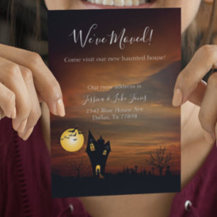 We've Moved New Address Notice Moving Halloween Announcement Postcard