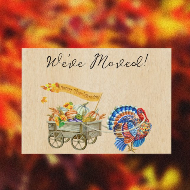 We've Moved New Address Notice Moving Thanksgiving Announcement Postcard (Creator Uploaded)