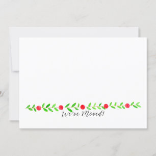 We've Moved/New Address , watercolor Christmas Invitation