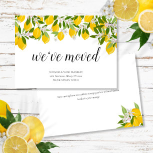 We've Moved New Home Address Lemons Blossom Announcement