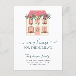 We've moved new home holiday Christmas moving Announcement Postcard