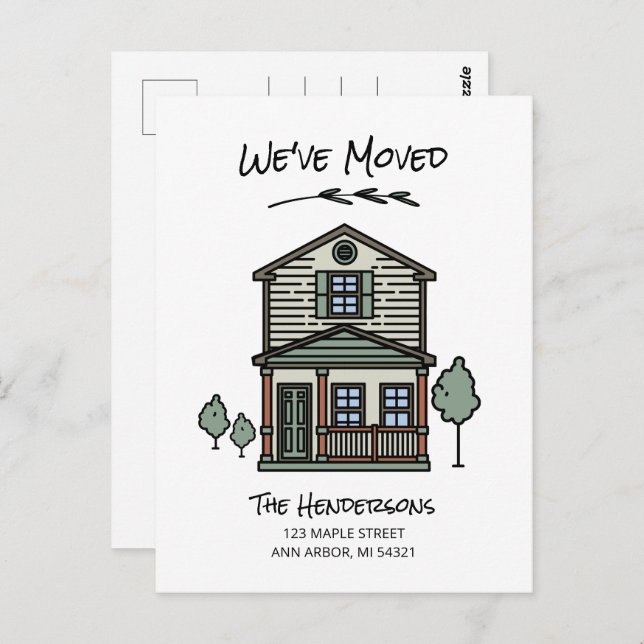 We've Moved New Home Moving Announcement Postcard (Front/Back)