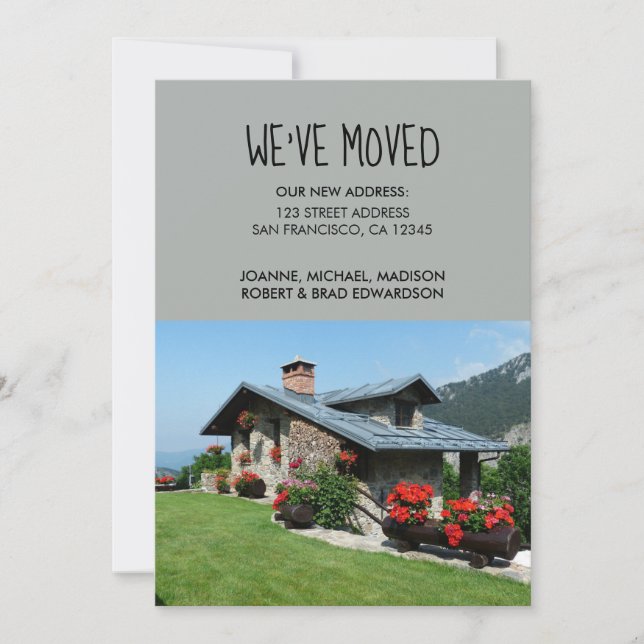 We've moved New Home moving photo announcement (Front)