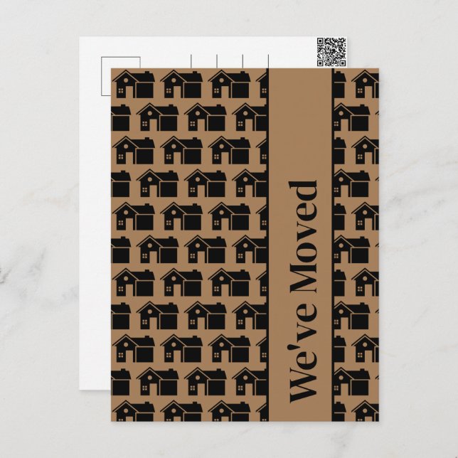 We've Moved New Home Pattern Moving Announcement Postcard (Front/Back)