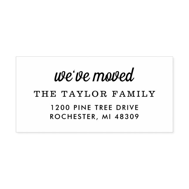 We've Moved New Home Return Address Rubber Stamp (Imprint)