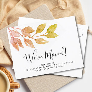We've Moved New Home Rustic Foliage Announcement Postcard