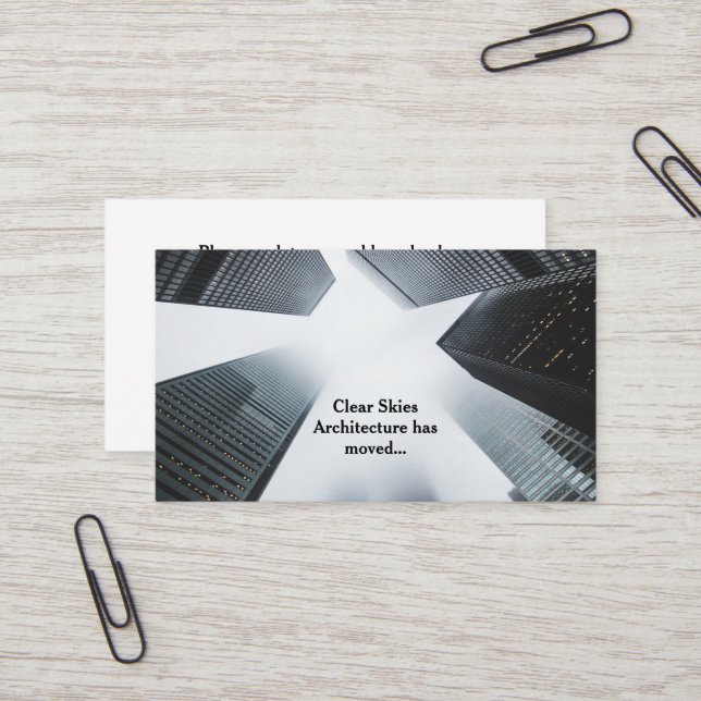 We've Moved New Office Custom Company Business Card (Front/Back In Situ)