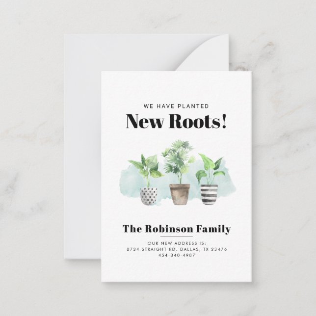 We've Moved New Roots Moving Announcement (Front)