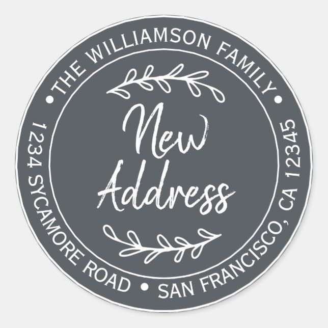 We've Moved Off-Black New Address label (Front)