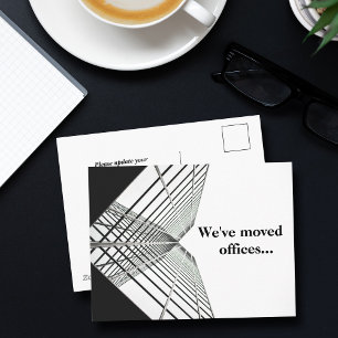 We've Moved Offices Business Address Change BW Announcement Postcard