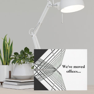 We've Moved Offices Business Black White Moving Announcement