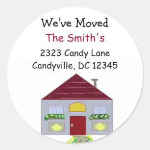 We've Moved Our Home Classic Round Sticker