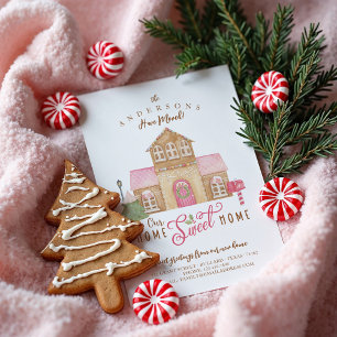 We've Moved Our Home Sweet Home Gingerbread House Holiday Card
