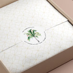 We've Moved Palm Tree Christmas Return Address Classic Round Sticker<br><div class="desc">We've Moved Palm Tree Christmas Return Address Classic Round Sticker you can easily customise by clicking the "Personalise" button. A perfect moving and holiday return address sticker for the family moving to the coast during the holidays,  temporarily or permanently</div>