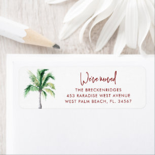 We've Moved Palm Tree Coastal Return Address Label