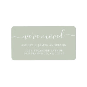 We've Moved Pastel Green New Address label