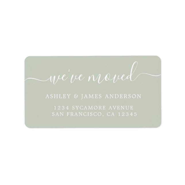 We've Moved Pastel Green New Address label (Front)