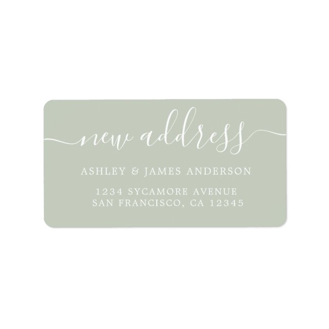We've Moved Pastel Green New Address label (Front)