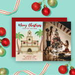 We've Moved PHOTO Sandcastle Beach Home Christmas Holiday Card<br><div class="desc">Cute PHOTO Merry Christmas We've Moved Sandcastle New Beach Home Holiday Moving Announcement Greeting Card</div>
