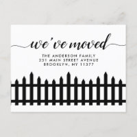 We've Moved Picket Fence Change of Address Moving